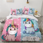 kf-Saf92137058f64b0193aaac63712f87112-Children-Kids-baby-Pink-Bedding-Sets-Queen-King-Size-Cartoon-Unicorn-White-Soft-Duvet-Cover-Single