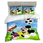 Disney Green Blue Mickey Minnie Mouse Bedding Set Twin Queen King Size Duvet Cover Comforter Cover Pillowcases Year Gift