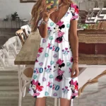 kf-S9c5a57efdcd54ddc8e965a31bc876870H-Disney-Ladies-Clothing-Dress-Summer-Casual-Bohemian-Print-V-Neck-Short-Sleeve-Mickey-Mouse-Street-Style
