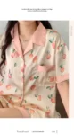 kf-Sba1dde20df7e4f7482d4743c3fc25500T-Women-Pajamas-Sets-Summer-2-Piece-Peaches-Print-Pyjama-Faux-Silk-Satin-Buttons-Sleepwear-Short-Sleeve