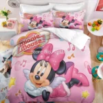 Red Minnie Mickey Mouse Bedding Set 3D Printed 140x200 Duvet Cover Pillowcases Home Textiles for Children Full Queen