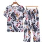 kf-S7da7bb38926c485eb30895842b35f9c7g-Korean-Reviews-Many-Pajamas-Set-Summer-Women-2-Piece-Set-Outfit-Thin-Grandma-Pajama-Sets-Big