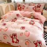 Disney Genuine Authorized Stitch Cute Cartoon Printed Four-piece Set Lotso Quilt Children's Bed Sheet Pillowcase Quilt Cover