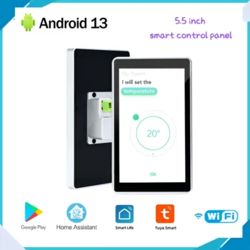 5.5 Inch New Wall Mounted Smart Home Control Panel Android 13 POE Tablet 2G+32G Tuya Alexa Google Play Store Homeassistant