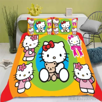 Hello Kitty 3d Children'S Bedding Set Duvet Cover Sets Comforte Suitable For Children And Adults Cute Printed Cartoon