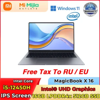 Honor MagicBook X16 Laptop 12th Intel i5-12450H 16G 512G SSD IPS Screen Ultrabook 16 " Notebook Win11