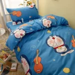 Doraemon Bed Set Boys Girls Students Sheets Duvet Cover Pillowcase dormitory cartoon cute bedsheet bedding bag quilt