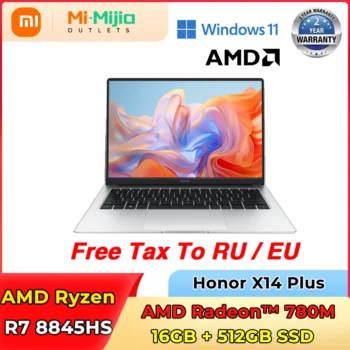 Honor X14 Plus laptop R7-8845HS Radeon 780M 16G+512GB SSD 60Hz IPS Full Eye Screen 14-inch Notebook Win11