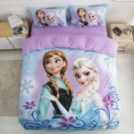 Disney Bedding Set Purple Frozen Elsa Princess Rapunzel Bella Duvet Cover Sets for Baby Children Girls Bed Birthday Gifts