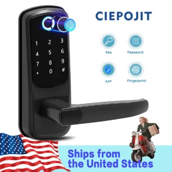 CIEPOJIT Smart Lock 5 In 1 Door Lock With Handle Biometric Technology Storage Memory Function TT LOCK APP Control