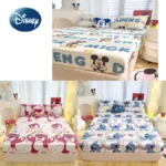 Disney Stitch Cartoon Mickey Pooh Skin-friendly Printed Sheets 3-piece Set Mattress Protector Non-slip Sheets Children's Bedding
