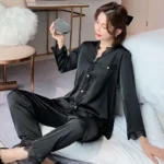 kf-S1d608ec35d8448838e2f7837671385eaV-Womens-Silk-Satin-Lace-Trim-Sexy-Pajamas-Set-Sleepwear-Female-V-neck-Home-Suit-Gils-Sleep