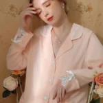 kf-S75aeb9c028cf4db3b3f58798ab105cc11-2023-Women-Ins-Full-Sleeves-Sleepwear-Fashion-Turn-Down-Collar-Two-Pieces-Pajamas-Princess-Vintage-Lace