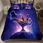 Disney Bedding Set Aladdin Lamp Princess Jasmine Patterns Comfortable Duvet Quilt Cover Pillowcase Girl Bedroom Decoration
