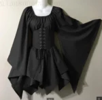 kf-Sd9760a3ccc4c4130a754e10e17b37c6cF-European-and-American-Medieval-Retro-Contrasting-Slim-Fitting-Skirt-with-Flying-Sleeves-Large-Swing-Skirt-One