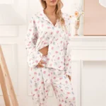 kf-S55b03af5ddaf4746afbe3c39c321b39fp-Women-Sleepwear-Loungewear-Loose-2-Pieces-Print-Sweet-Long-Sleeve-Lapel-Neck-Shirt-Tops-and-Elastic