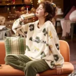 kf-Sfeec52c3e58c4a03ba27552e4df7f851P-Women-s-Winter-Flannel-Long-Sleeve-Thickened-with-Coral-Velvet-Cute-Autumn-Home-Furnishing-Set-in