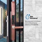 Smart Fingerprint Narrow Alumium Outdoor Frame Tuya Wifi APP Remote Control Waterproof IP68 Sliding Electronic Door Lock