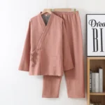 kf-S05bf6bcdbf8f47dbb813f0dcc21af93d2-Spring-Autumn-Yarn-dyed-Cotton-Double-layer-Gauze-Couple-Pajamas-Thin-Kimonos-Loose-Loungewear-Long-Sleeves