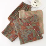 kf-Sc66202003ae844c3b2f67074a5541097I-Pajamas-For-Women-2-Pieces-Outfit-Sleepwear-Pyjamas-100-Cotton-Home-Clothes-2024-Spring-Autumn-New