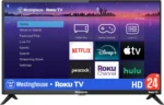 Roku TV - 24 Inch Smart TV, 720P LED HD TV with Wi-Fi Connectivity and Mobile App, Flat Screen TV Compatible with Apple Home