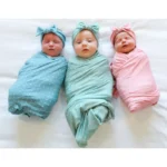 2024 Lovely Stylish Eco-friendly Newborn Photography Blanket and Headband Baby Shower Swaddle Baby Receiving Blanket