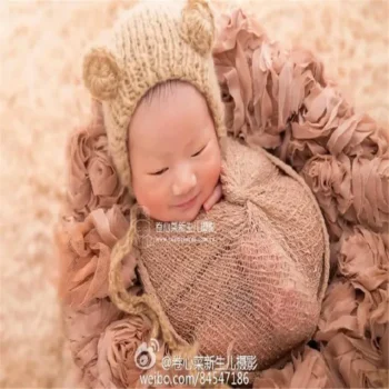 Newborn Stretch Cotton Wrap Baby Swaddle Cocoon Layer Background Photo Shoot Photography Props