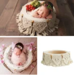 Newborn Baby Photography Props Bohemian Style Container Basket Shooting Studio Accessories Flowers Bucket Photo Props