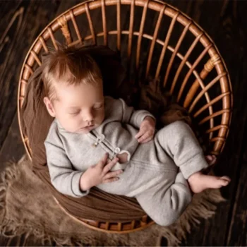 Newborn Photography Props Chair Handmade Vintage Bamboo Chair Newborn Photo Posing Props Baby Crib Baby Record Growth Props