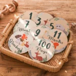 1 set 8pc Newborn Wooden Milestone Cards Paper Made Memorial Monthly Milestone Photo Cards Baby Birth Photography Props Cards