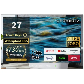 Soulaca 27inches Smart Mirror TV Waterproof 1080P HD Panel Built-in WiFi Bluetooth Android 11.0 New Model 2024 Magic LED US EU